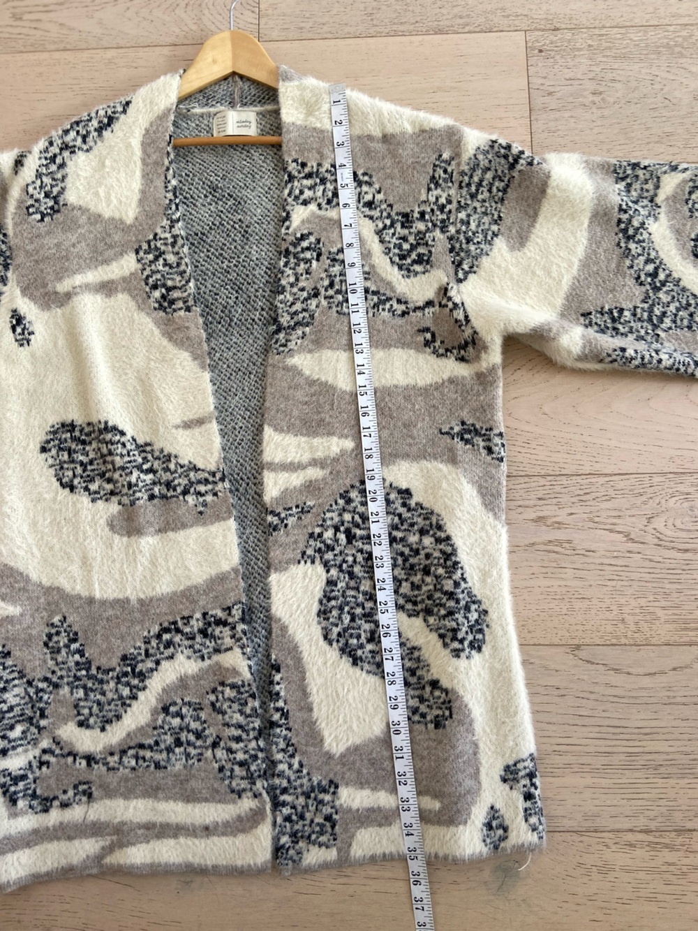 Anthropologie SATURDAY SUNDAY Winter’s Walk Fuzzy Kimono Open Cardigan One Size - Picture 7 of 8